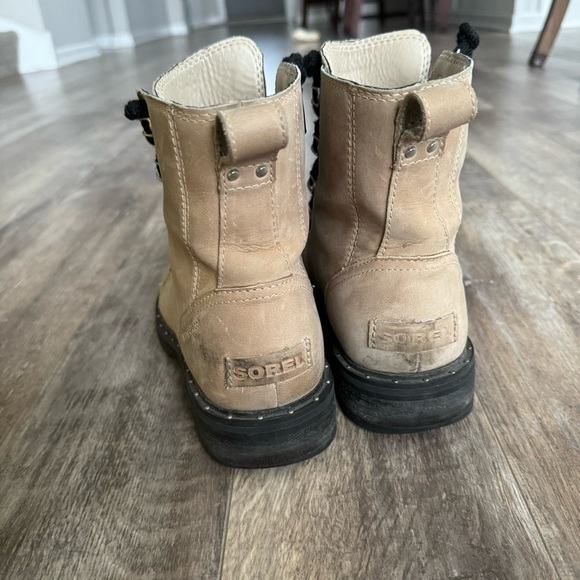 Sorel NL3701-251 Lennox Lace Sandy Tan Leather Boots - Picture 8 of 10